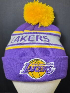 Los Angeles Lakers New Era Pom Beanie OSFM